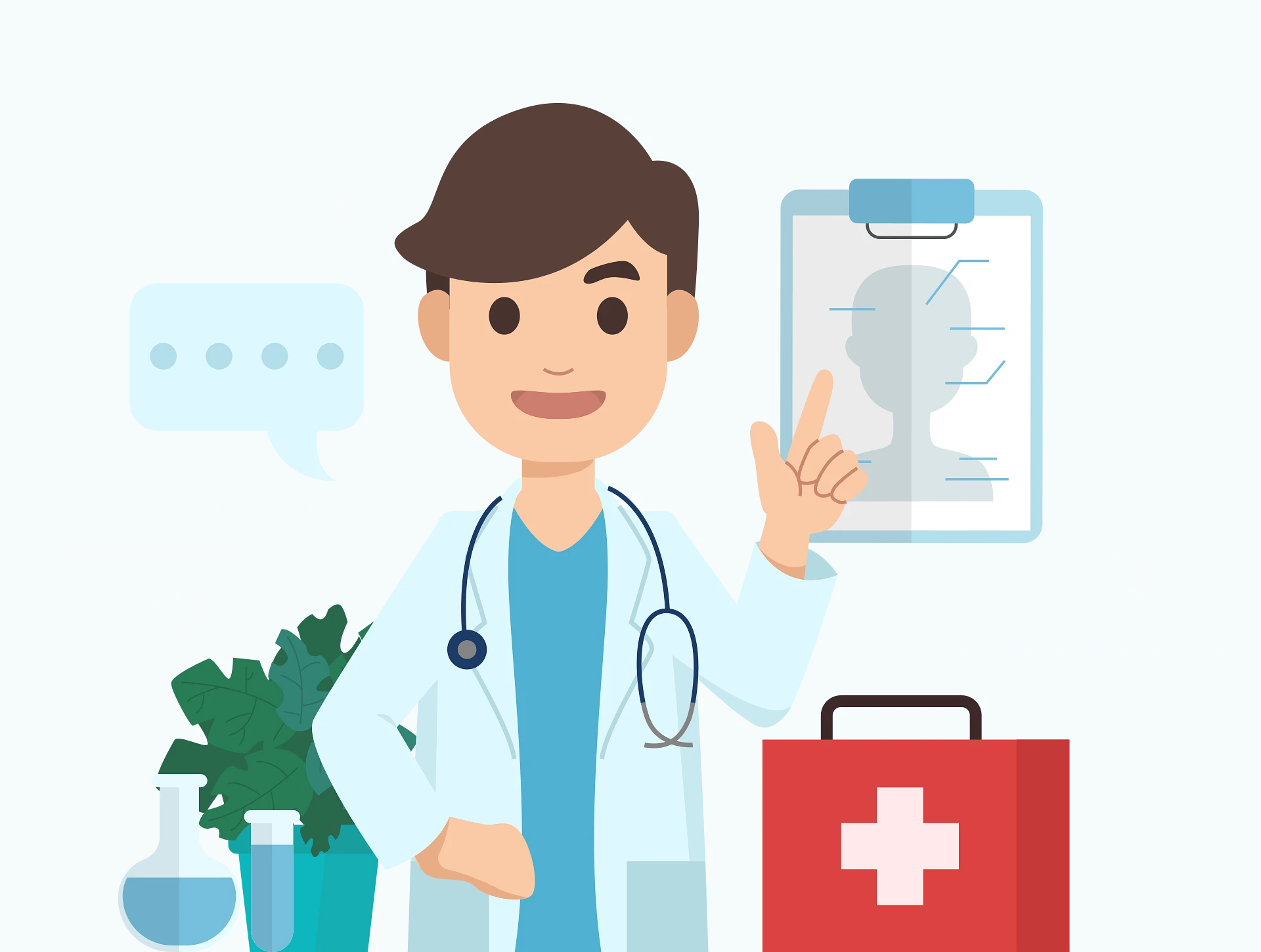 Arzt Illustration fuer Krankenversicherung auf Zypern