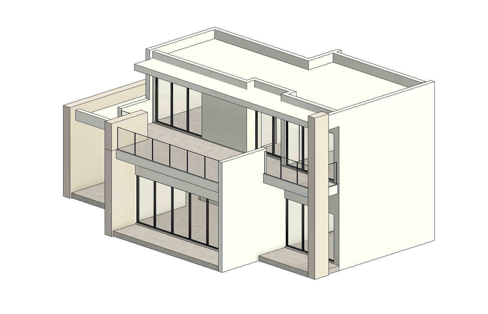 Luftaufnahme des Projekts; Phase-H-Modell in Galerie: Cap St. Georges