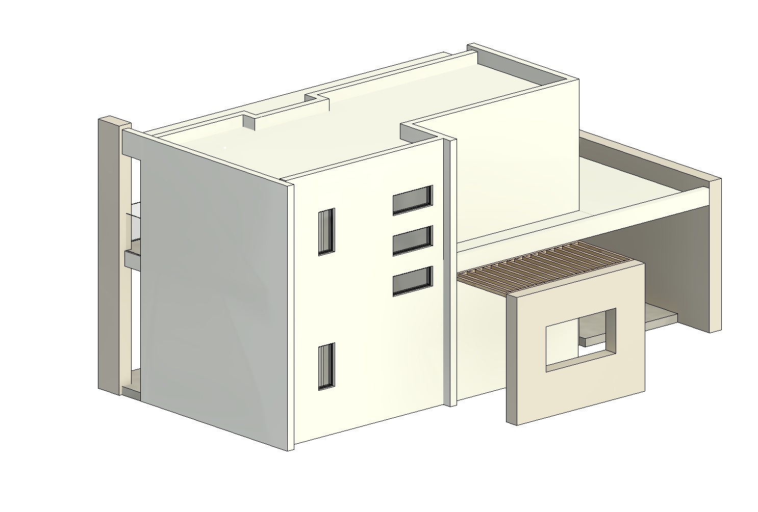 Luftaufnahme des Projekts; Phase-H-Modell in Galerie: Cap St. Georges